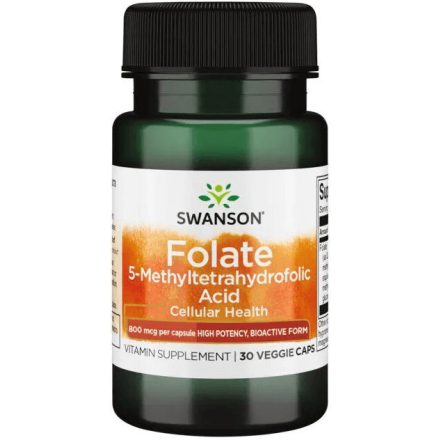 Swanson Folate 800mcg 30 kapszula 5-Methyltetrahydrofolic acid