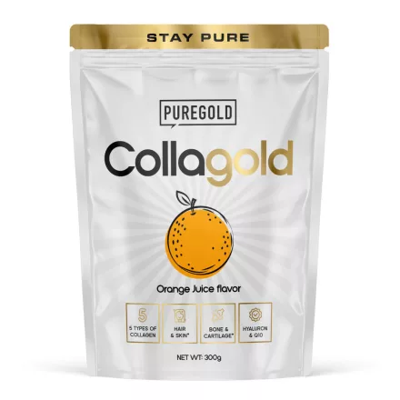 PureGold CollaGold Marha és Hal kollagén italpor hialuronsavval 300g Orange Juice íz