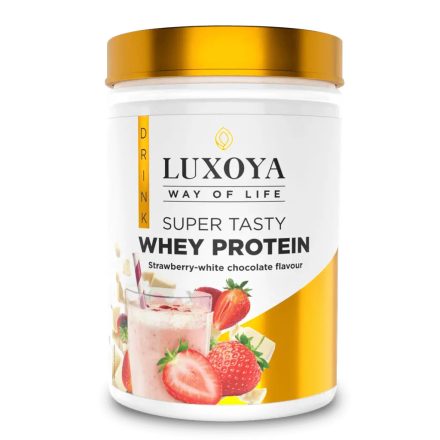 Luxoya Super Tasty Whey Protein 450g - Eper-fehér csokoládé íz