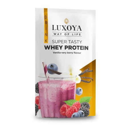 Luxoya Super Tasty Whey Protein 30g - Vanília-erdei gyümölcs ízű