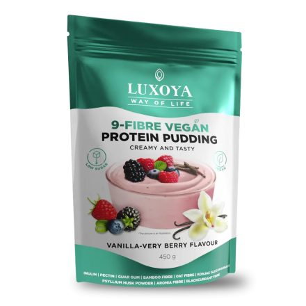 Luxoya Vegan Protein Puding 450g  - Vanília-erdei gyümölcs ízű