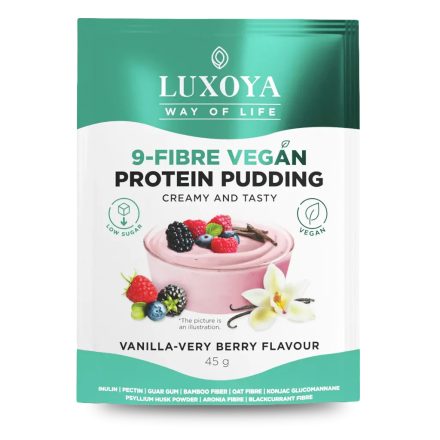 Luxoya Vegan Protein Puding 45g - Vanília-erdei gyümölcs ízű