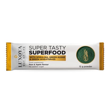 Luxoya Super Tasty Superfood Spirulinát és Zöld Búzafüvet tartalmazó italpor 120 g