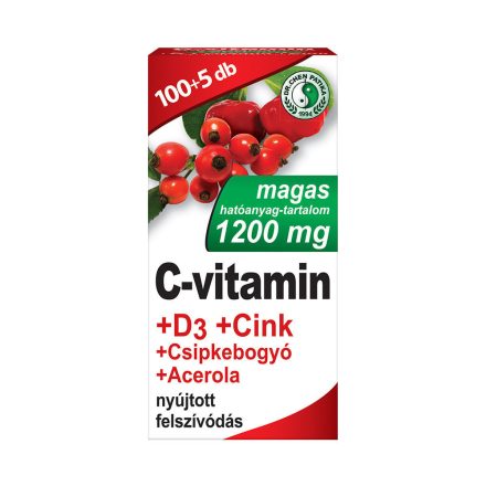 Dr. Chen C-vitamin 1200mg + D3 + Cink + Csipkebogyó + Acerola tabletta 105db 