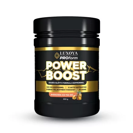 Luxoya Power Boost – Edzés Előtti Italpor - Barackos Ice Tea 300 g