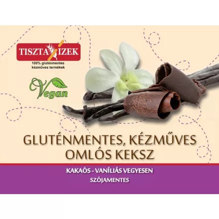 Kakaós-vaníliás omlós keksz 180g Tiszta Ízek gluténmentes, kézműves