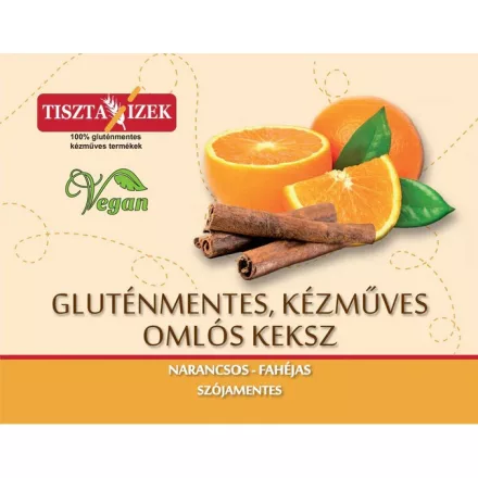 Narancsos-fahéjas omlós keksz 180g Tiszta Ízek gluténmentes, kézműves